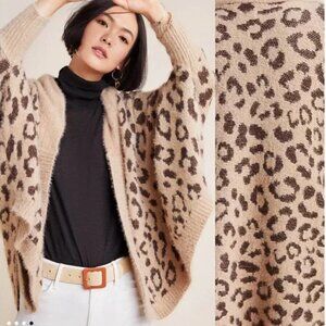 ** Anthropologie X Akemi + Kin Louise Leopard Wrap Open Front Dolman Cardigan